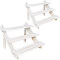 2pcs 3tier Display Riser,Earring Display Stands,Organizer For Vendor White - color: White-3tier-2pcs
