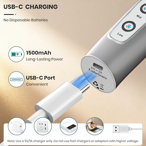Colarlemo Milk Frother Handheld Rechargeable with Stand, Frother Wand Drink Mixer Electric Whisk for Coffee, Detachable With 3 Stainless Whisks, Hand Mixer for Lattes, Cappuccino, Matcha, Egg, Silver - color: Silver, style: with stand