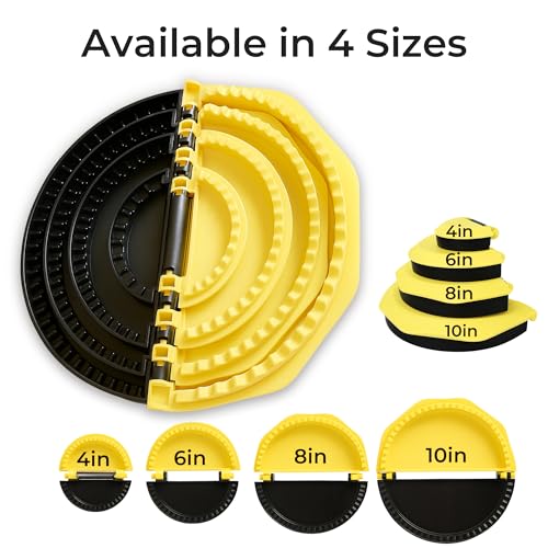 4-in-1 Adjustable Tortilla Sealer (10/8/6/4 Inch), Multi-Size Quesadilla Press & Food Crimper, Shark-Tooth Edge Tortilla Crimper for Burritos, Dumplings, Sandwiches, Empanadas & Wraps