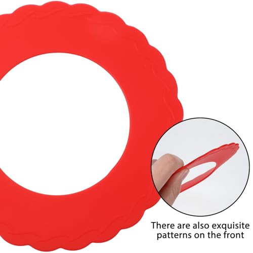 4 Pcs Mini Pie Crust Shields, Pie Crust Protector for Edges Baking Silicone Crusts Shield for 4 to 6 in (Red)