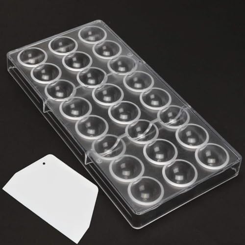 24 Grid Chocolate Candy Mold PC Polycarbonate Chocolate Making Mould with Scraper (Semicircle) - color: Semicircle