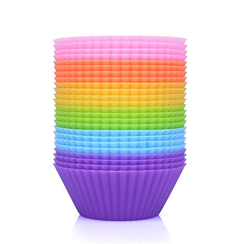 Mini Silicone Muffin Cups & Cupcake Liners 2 in, Round, 24 Count