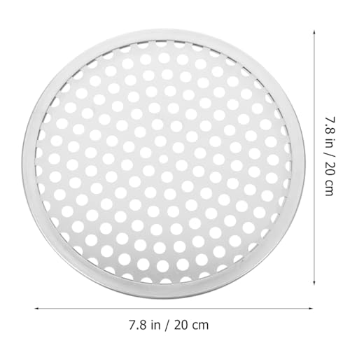 Amosfun 8 inch Round Perforated Stainless Steel Pizza Pan for Oven - size: 20X20X0.5CM