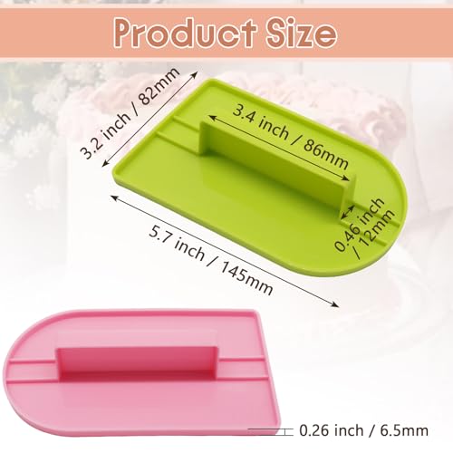 Bonsicoky 2 Pack Fondant Smoothing, Green & Pink - color: Green & Pink