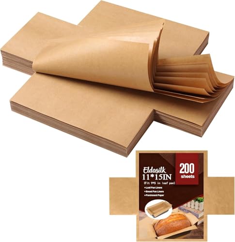 Unbleached Parchment Paper Loaf Pan Liner - Precut 9''x5'' Non-Stick, Fits 8.5''x4.5''/10''x5'' Loaf Pans, Heat-Resistant 430°F BPA-Free Food-Safe for Bread Baking (200 Pcs) - size: 9x5 inches - 200 pieces Paper