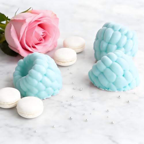 Raspberry Shape Silicone Mold 6-Cavity for Desserts - color: white(raspberry silicone mold-QY192)