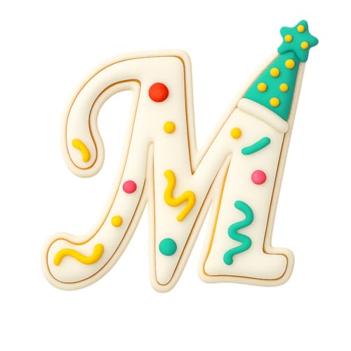 Mighty Gadget Fancy Cursive Letter A to Z Cookie Cutter - 4" Tall Alphabet Baking Mold (Random Color) (M) - color: M