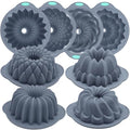 Tongjude 4 Pieces Silicone Cake Pan, Nonstick Silicone Cake Molds, Food Grade Silicone Bakeware for Jello, Cake, Pound Cake, Gelatin, Brownie and Bread, 10 Cups, Grey - size: 4pcs waterfall cake pan(10 Cups)