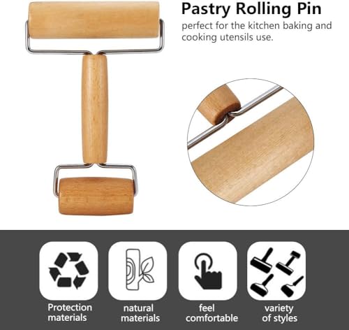 Pizza Rolling Pin, Small Rolling Pin, Non-Stick Wooden Dough Roller for Pastry Tortilla Pizza Cookie Dumpling(Type 3) - size: Type 3