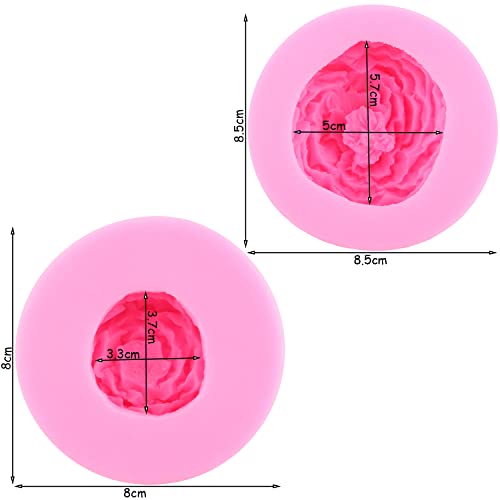 ZiXiang Flower Silicone Molds Peony Flower Fondant Molds Set Of 2 - color: Style B