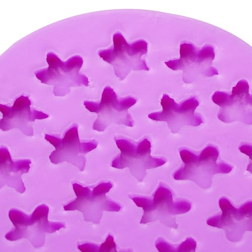 Infovox 4PCS Star Chocolate Molds, Silicone Heart Molds for Cake Deraction - color: Purple(NF516)