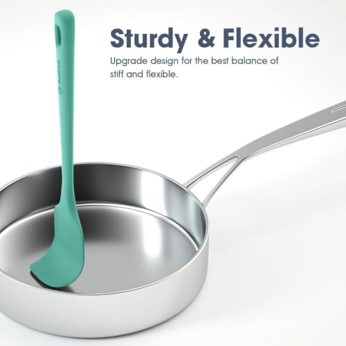 ChefAide 5 Pieces Silicone Spatulas Set, Heat Resistant Rubber Spatula - color: Sage, size: 5 pieces