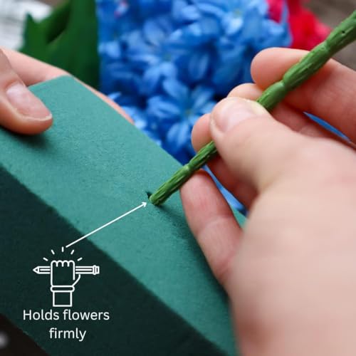 FLOFARE Pack of 3 Floral Foam Blocks Each (5.5"L x 3.1"W x 1.7"H) Green Wet & Dry Flower Foam for Fresh & Artificial Flower Arrangement, Plant Foam, Florist Supplies for DIYs, Arts, Crafts & Weddings - size: Pack of 3