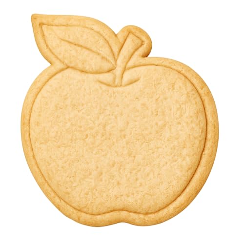 Mighty Gadget Apple Cookie Cutter & Stamp - 4x3.5" Crisp Design for Fall Baking (Random Color)