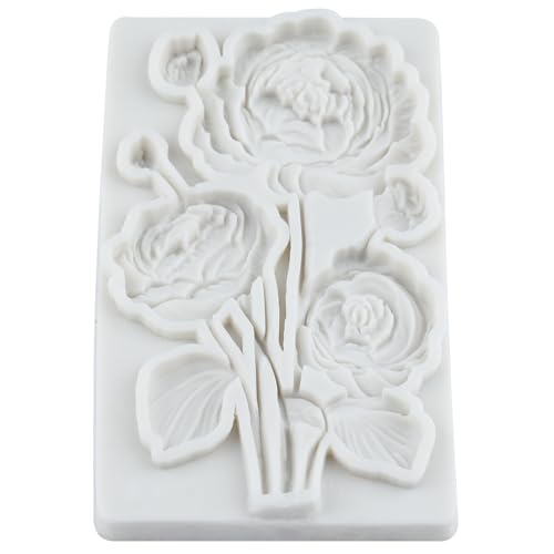 Flower Silicone Mold Peony Flowers Fondant Molds - color: Style 43
