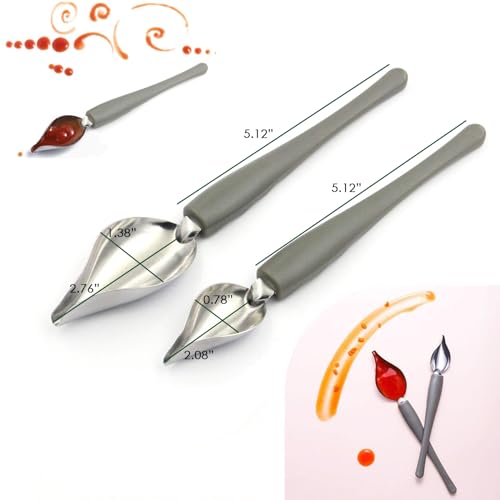4 Chocolate Dipping Fork Spoons Set,2 Culinary Drawing Decorating Spoon Set - color: 6PCS