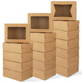 Moretoes 32pcs Cookie Boxes, 8x6x2.5in Bakery Boxes with 3 Styles Window - size: 8x6x2.5inch