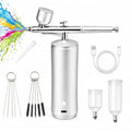 Cordless Airbrush Kit with Compressor, 48PSI Rechargeable Spray Gun Set, 0.3mm Nozzle & 2 Paint Cups (20cc/40cc) for Painting, Nail Art, Cake Decor, Makeup, Modeling