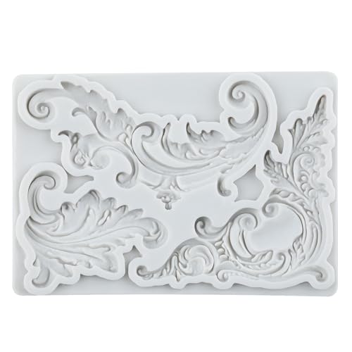 Baroque Curlicues Scroll Lace Fondant Silicone Mold Set of 4 - color: Style F