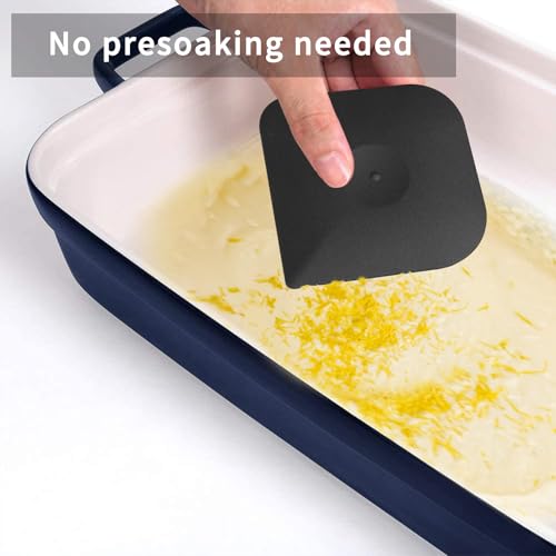 Herda Pan Scraper Pot Scraper Plastic Kitchen Scraper Tool,Food Scraper - color: Black, size: 5-PACK