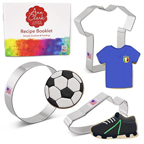 Ann Clark Soccer Cookie Cutter Set of 3, Made in USA