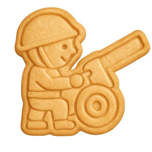 Artillery Gunner Toy Cookie Cutter - 4x3.1" Premium Baking Fun