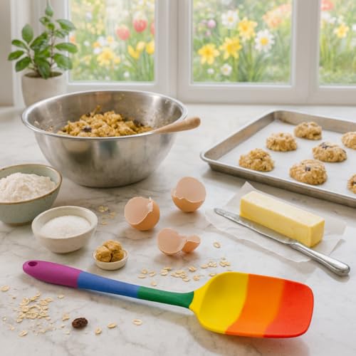 Cooking With Pride Non-Stick Spoon Spatula, Heat-Safe Silicone With Iron Core, 10.5-Inch, Set of 2 - size: Spatula - 10.5-Inch - Set of 2