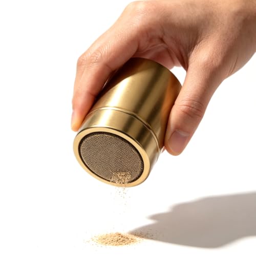 Powder Sugar Shaker Duster, Stainless Steel Dredge Shaker Powder Sugar Dispenser Fine Mesh Shaker for Salt Seasoning