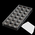 21 Grid Chocolate Candy Mold PC Polycarbonate Chocolate Making Mould with Scraper (Heart Shape) - color: Heart Shape