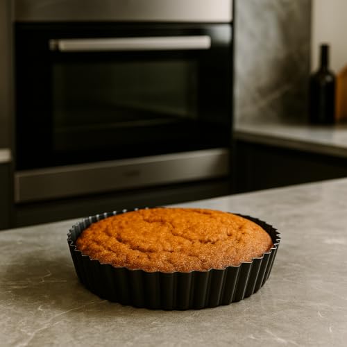 Set of 3 Deep Dish Pie Pan with Removable Bottom - Fluted Carbon Steel Tart Pan for Quiche Lorraine & Pies - Crispy Crust Baking Dish for Home Bakers - 7.87, 9.44 and 11 inches - size: Set 3