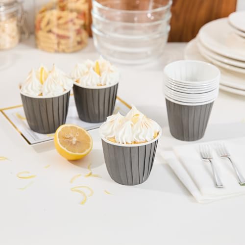 Restaurantware 4 oz Round Gray Paper Tall Baking Cup, 200 Pack - color: Gray, size: Tall