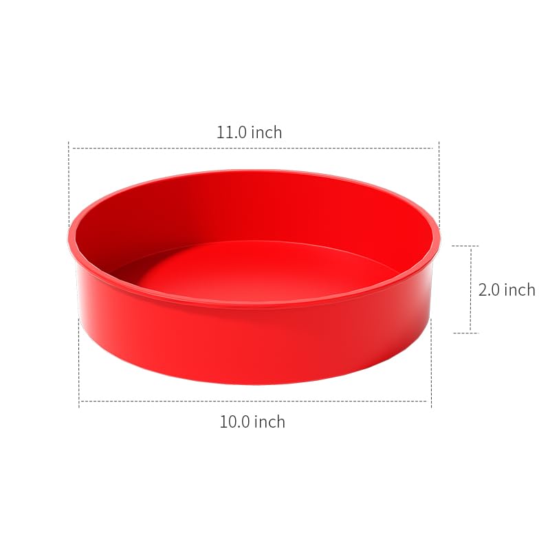 saphe 10 Inch round Cake Pans (2Packs) - Non-Stick Mini Round Baking Pans, Silicone Cake Molds for Small Layer Cakes and Desserts (10 inch) - size: 10 inch