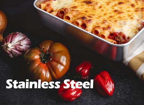 Leonyo Non-Toxic 8x8 Stainless Steel Square Cake Baking Pan With Lid,2 Pack - size: 8x8IN