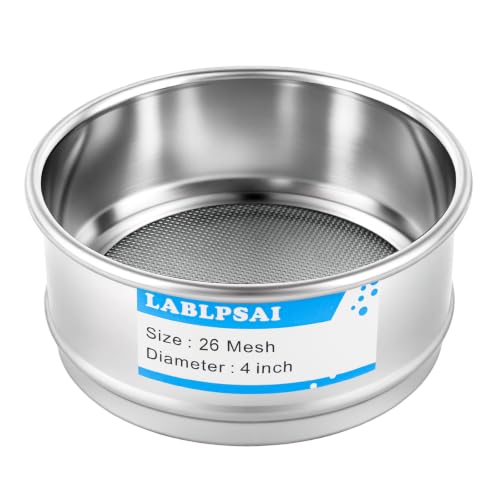 26 Mesh Lab Sieves 4" Diameter 304 Stainless Steel Wire Cloth Test Sieve for Industrial Laboratory Home - size: 26 mesh