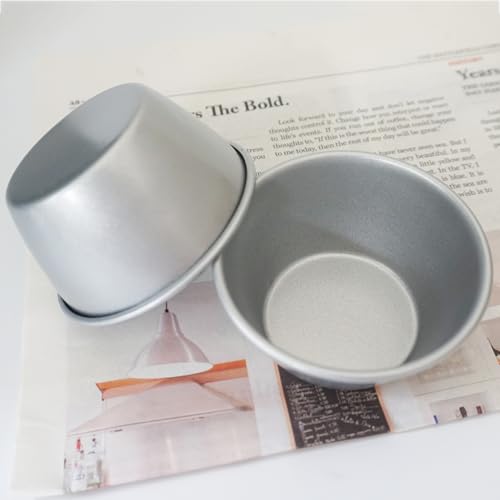 3 Inch Metal Pudding Molds, Mini Egg Tart Pan, Round Flan Baking Cup - size: 3.3" x2.2" x1.57" Carbon Steel