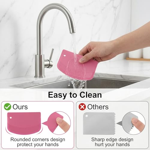 TIESOME 12PCS Dough Scraper, Plastic Thickened Bench Scraper