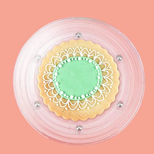Cookie Decorating Kit Supplies 8 Inch Including 1 Acrylic Turntable, 6 Decoration Brushes 6 Scribe Needle, Cookie Turntable Decorating - size: 8 inch