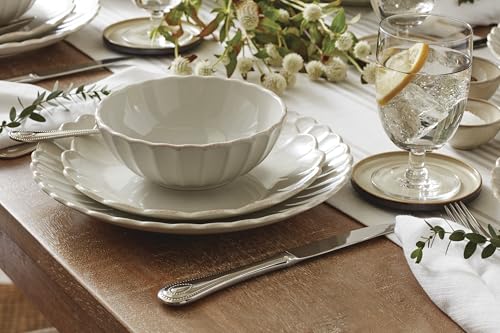 Lenox French Perle Scallop White Stoneware 18-Piece Dinnerware Set for 6 - color: White, style: 18-Piece Dinnerware Set