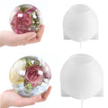 Sphere Resin Molds, 2 Pcs One-Piece 3D Silicone Globe Molds, Sphere Resin Casting Moulds, Large Ball Shape Epoxy Resin Molds for DIY Sphere Crafts, Flower Keepsakes, Home Decor