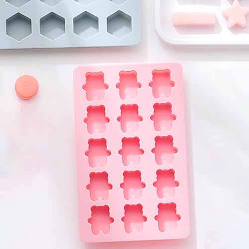 2-Pack Little Bear Shape Candy & Chocolate Silicone Molds, Non-stick, Pink - size: Little Bear