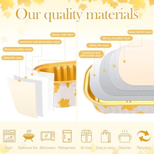 Tioncy 100 Pcs Mini Loaf Pans with Lids Spoons, Leaves - style: Leaves