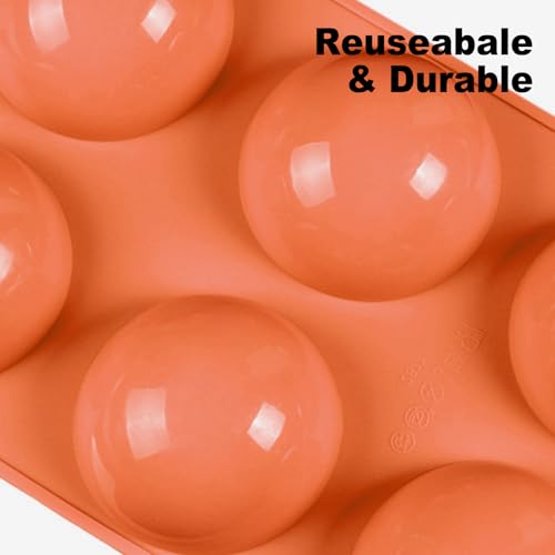 Joyeee Egg Shaped Silicone Molds for Baking, 2 Pcs 6 Cup Durable Round Big Silicone Molds for Food, Egg Muffin, Cupcakes, Big Cupcake Dessert, Dishwasher Safe, Easy Clean - size: Regular size egg molds - 2 pack