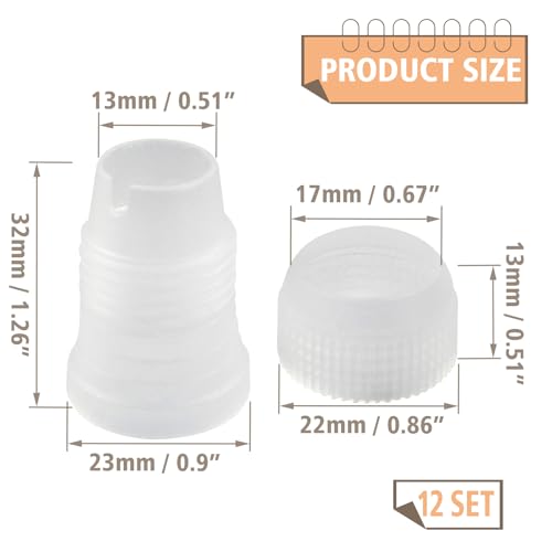 Clear Piping Bag Couplers, 12Pcs - color: Clear