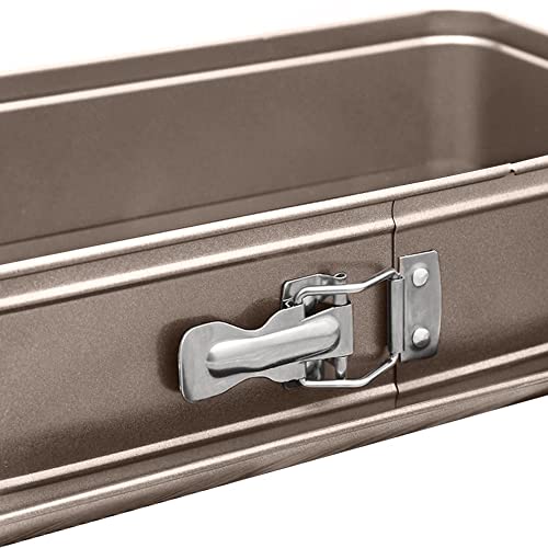 Meleg Otthon Springform Cheesecake Pan - Leakproof, Nonstick, Rectangle, Removable Bottom, Gold (15.7" x 11" x 2.6") - size: 15.7" x 11" x 2.6"