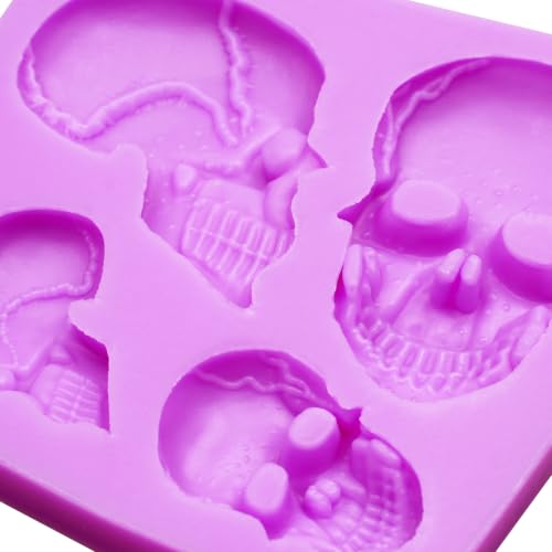 Infovox Halloween Skull and Bone Silicone Fondant Molds, Set of 4