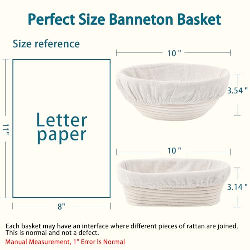 28Pcs Sourdough Starter Kit, Rattan Banneton Proofing Baskets Set - size: 10" 28Pcs Set