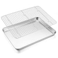 E-far Baking Sheet with Wire Rack Set, 17.6" x 13" (1 Pan +1 Cooling Rack) - size: 17.6"x13"