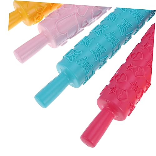 LABRIMP Embossed Rolling Pin for Fondant Sugar Paste Marzipan and Clay Textured Rolling Pin for Even Rolling Cake Decorating Tool for Diy Baking Pastry Dough Pie Crust 14.37 in