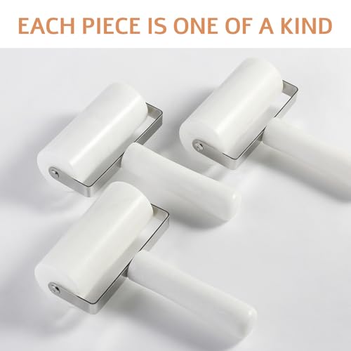 Smooth Marble Rolling Pins, T-Type Small Rolling Pin with Marble Handle, Non-Stick Pastry Roller for Pizza, Cookies, Tortilla, Fudge & Cake Baking, Compact Dough Roller for Bakers & Chefs(White)