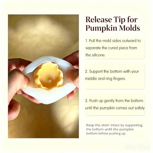 6 Pcs Pumpkin Candle Molds with Maple Leaf Molds, Fall Silicone Mold - color: 6 Pcs Pumpkin Candle Molds Set